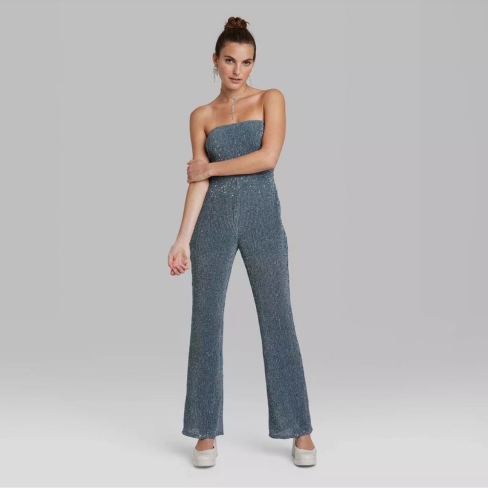 Wild fable mesh tube sequin jumpsuit Nwot size xxs